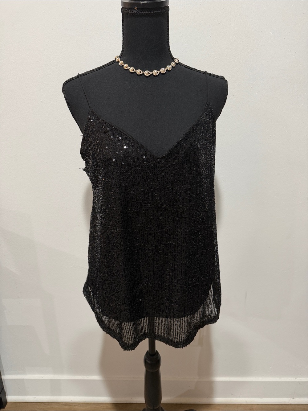 Fashion Nova Black Sequin Camisole